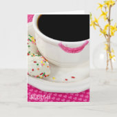 verjaardag voor haar-lippenstift op koffiekop kaart (Gele Bloem)