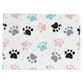 Verjaardag voor honden, hondenpootafdrukken patroo groot cadeauzakje (Achterkant)