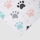 Verjaardag voor honden, hondenpootafdrukken patroo tissuepapier (Detail)