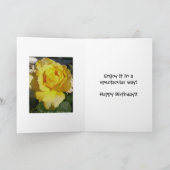 Verjaardag voor iedereen, gele roos. kaart (Binnen)