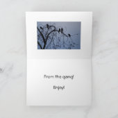 Verjaardag voor iedereen, zwarte vogels in de boom kaart (Binnen)