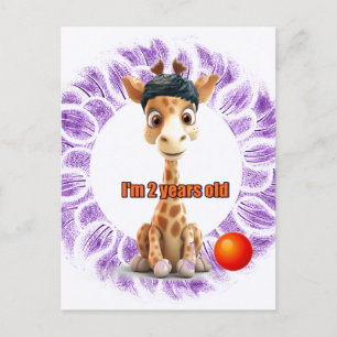 Verjaardag voor jongens Giraffe Briefkaart