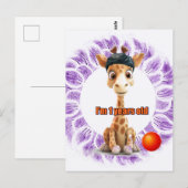 Verjaardag voor jongens Giraffe Briefkaart (Voorkant / Achterkant)