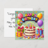 Verjaardag voor Kinderen - Kleurrijke Ballonnen Ta Kaart (Voorkant / Achterkant)