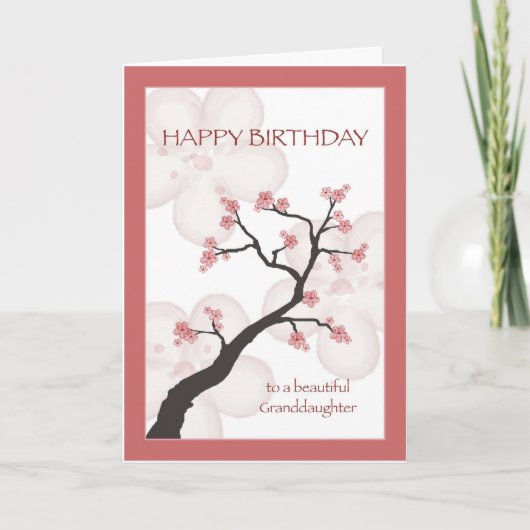 Verjaardag voor kleindochter, Chinese Bloesemboom Kaart (Voorkant)