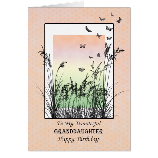 Verjaardag voor kleindochter, met vlinders (Voorkant)