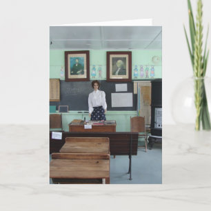 Verjaardag voor leraar, school met één lokaal kaart