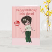 Verjaardag voor Little Sister Kaart (Gele Bloem)