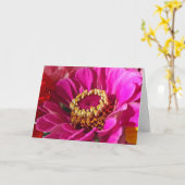 Verjaardag voor mama, roze Zinnia-bloem Kaart (Gele Bloem)
