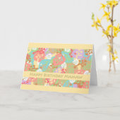 Verjaardag voor Mamaw, Kleurrijke Bladeren op Geel Kaart (Gele Bloem)