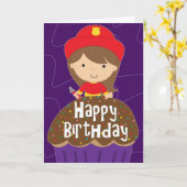 Verjaardag voor Meisje - Kleine Brandweerman en Cu Kaart (Gele Bloem)