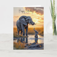 Verjaardag voor moeder olifant met Baby