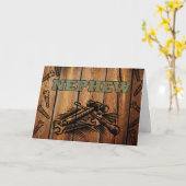 Verjaardag voor neefje, hout en gereedschap kaart (Gele Bloem)
