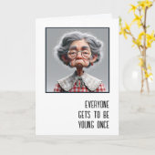 Verjaardag voor oude dame kaart (Gele Bloem)