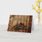 Verjaardag voor Pop / opa, gereedschap en hout Kaart (Gele Bloem)