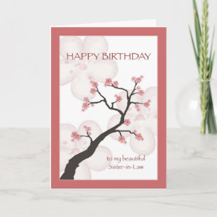 Verjaardag voor schoonzus, Chinese Blossom Tree Kaart
