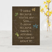 Verjaardag voor Son-floral glitter op bruin Kaart (Gele Bloem)