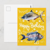 Verjaardag voor visliefhebbers briefkaart (Voorkant / Achterkant)