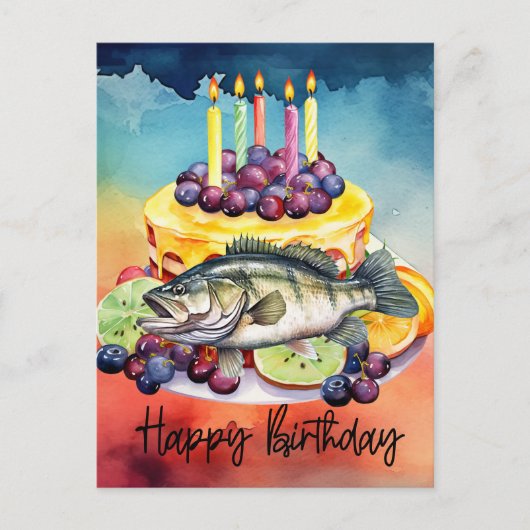 Verjaardag voor visliefhebbers briefkaart (Voorkant)