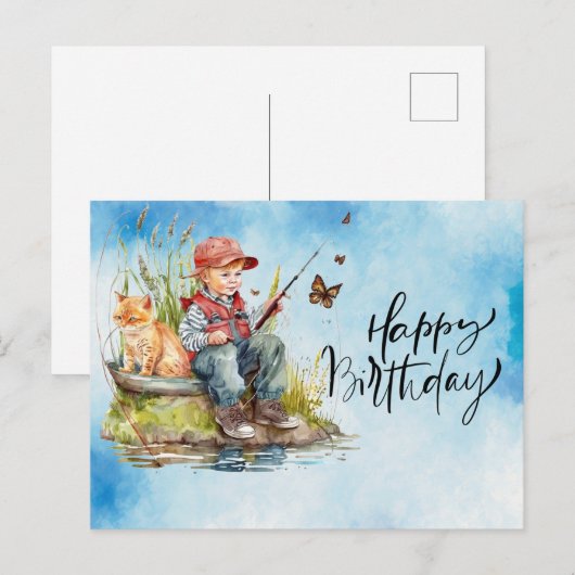 Verjaardag voor visliefhebbers  briefkaart (Voorkant / Achterkant)