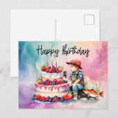 Verjaardag voor visliefhebbers briefkaart (Voorkant / Achterkant)
