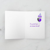 Verjaardag voor vriend-wijnglas kaart (Binnen)