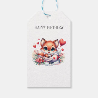 Verjaardag Vos Piloot Cadeaulabel