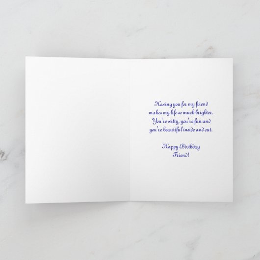 VERJAARDAG - VRIEND, Antiek Flow Blauwe Vaas, Bloe Kaart (Binnen)