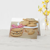 Verjaardag Vriend Chocolade Chip Cookies met strik Kaart (Gele Bloem)