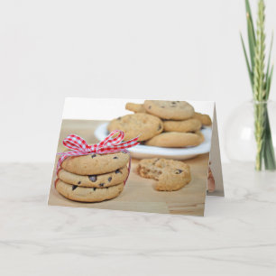 Verjaardag Vriend Chocolade Chip Cookies met strik Kaart