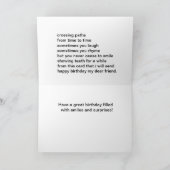 Verjaardag/Vriend/Gedicht Kaart (Binnen)