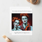 Verjaardag  vriend grappig notitiekaartje (Voorkant / Achterkant in situ)