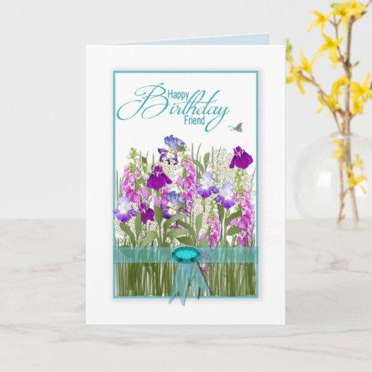 Verjaardag, Vriend, Mooie Bloemen uit Tuinen Kaart (Gele Bloem)