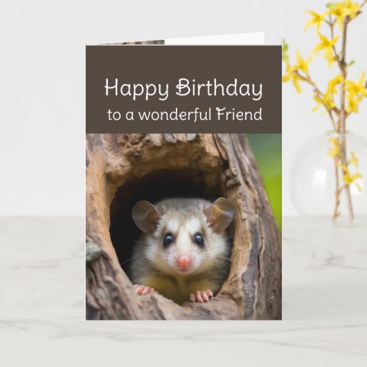 Verjaardag Vriend Schattigee Leuke Noten Over Je O Kaart (Gele Bloem)