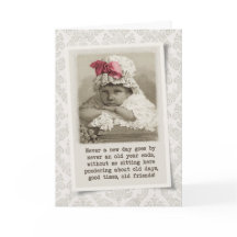 Verjaardag vriend - Vintage meisje met muts