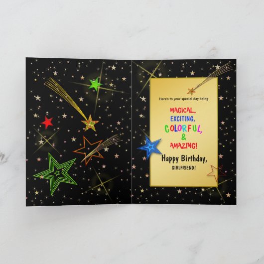 Verjaardag, Vriendin, Abstracte Galaxy, Kleurrijk Kaart (Binnen)