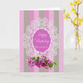 VERJAARDAG - Vriendin - Lilacs/Lace Old Fashion Kaart (Gele Bloem)