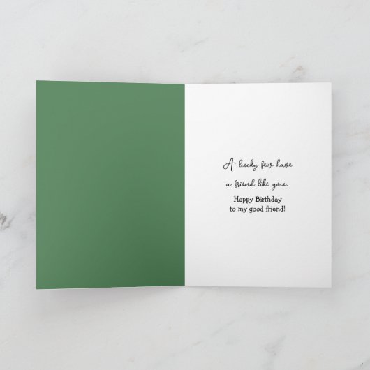 Verjaardag Vriendschap Lucky Clovers Kaart (Binnen)