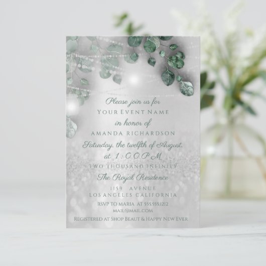 Verjaardag Vrijgezellenfeest Licht Jar Rustiek Zil Kaart (Staand voorkant)