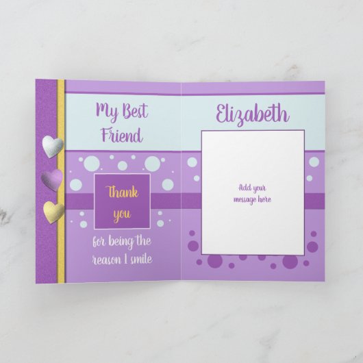 Verjaardag Vrouw de reden waarom ik paarse en geel Kaart (Binnen)