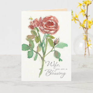 Verjaardag vrouw God zegene je rode roos bloem Kaart