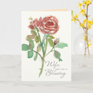 Verjaardag vrouw God zegene je rode roos bloem Kaart