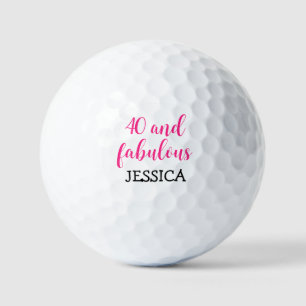 Verjaardag Vrouw Golfer Funny 40th happy Forty Golfballen