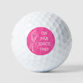 Verjaardag Vrouw Golfer Funny 40th happy Par Golfballen (Voorkant)