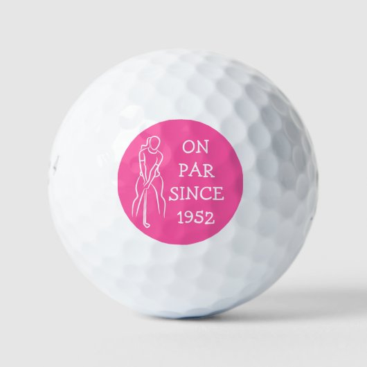 Verjaardag Vrouw Golfer Funny 70th happy Par Golfballen (Voorkant)
