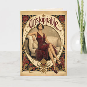 Verjaardag Vrouw in Art Nouveau-stijl Kaart