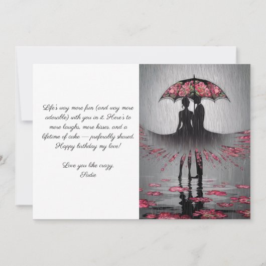 Verjaardag Vrouw of Man Romantisch Schattige Moder Kaart (Voorkant)