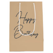 Verjaardag Vrouw Wandelen Het Strand Waterverf Medium Cadeauzakje (Achterkant)