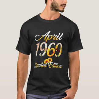 Verjaardag Vrouwen meisje Zonnebloem April 1969 Li T-shirt