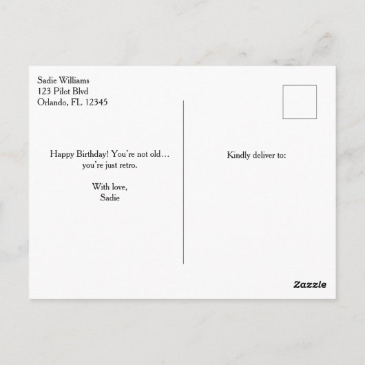 Verjaardag VS Patriottisch straaljager Briefkaart (Achterkant)